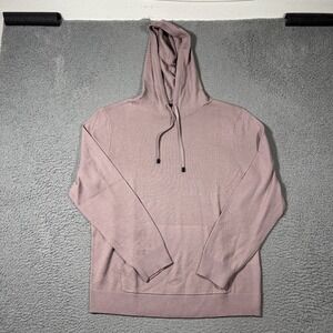 The Commons Sweater Mens Sz L Merino Wool Hoodie Knit Pullover Deauville Mauve .